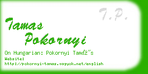 tamas pokornyi business card